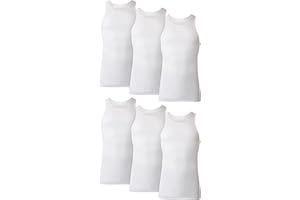 Hanes Bielizna Mężczyźni Undershirt Tank, Moisture-wicking Ribbed, Lightweight Cotton Tank Undershirts, Black/White Options, Multi-pack (6 w zestawie)