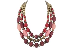 Bocar 3 Layer Chunky Statement Beaded Necklace Fashion Multi Layer Women Collar Necklace(NK-10625)