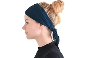 CHARM Casualbox | Pre-tied Headband Boho Hair Band Summer Mens Womens Head Wrap Hippie Navy(Size: One Size)