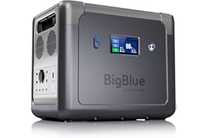 【1,5h Charge Rapide & 10ms ASI】BigBlue 2500W Générateur Électrique Portable, LiFePO4 Batterie de 1843Wh, Sorties CA 2500W (Surtension 5000W), Centrale Électrique avec 11 Prises pour Camping Voyage
