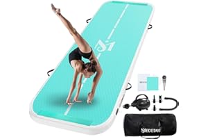 UrbanLuxe Air Tumble Track Gymnastics Mat, Inflatable Gymnastics Tumbling Mat 6.6ft 10ft 13ft 16ft 20ft/4In Air Tumble Track with Air Pump, For Family Use/Yoga/Water/Dance