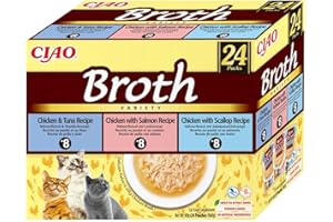 Ciao Broth by INABA Wet Cat Food - Chicken & Seafood Variety Pack (960g total) / Delicious & Healthy Snack, Food Topper, Side Dish, Complement, Natural, Grain Free, Wet Cat Food