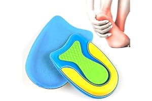 FAVELABLE Solette per Tallone Scarpe,Cuscinetti in Gel per Tallone in Silicone,Mezze Solette Invisibili Con Mezza Soletta,per Tallone e Dolori di Achille,S