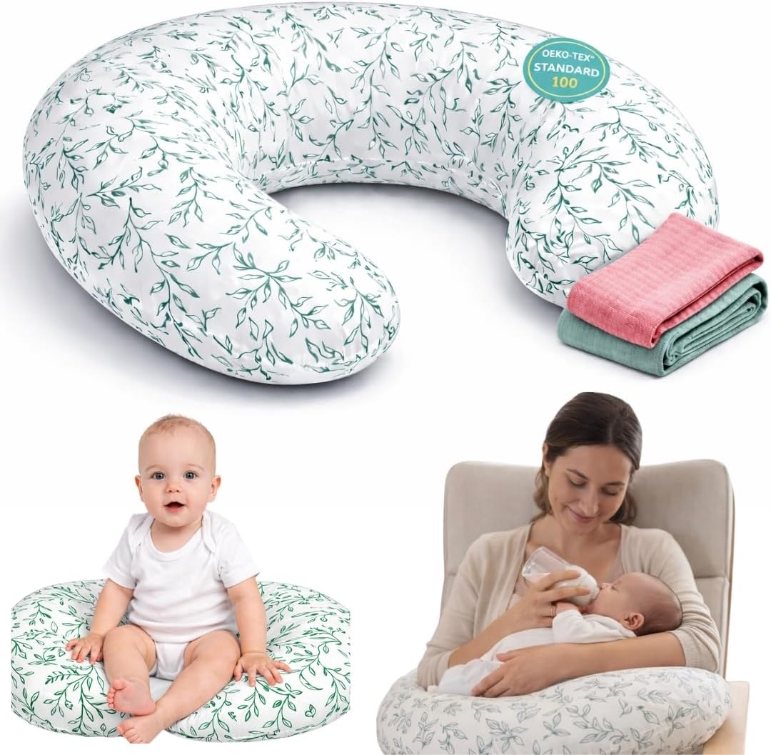 Cojin Lactancia +2 Muselinas – Cojín lactancia OEKO TEX - Almohada Lactancia funda extraible lavable – almohada de amamentação - almofada de amamentação, cojin de lactancia bebe, cogin lactante bebe