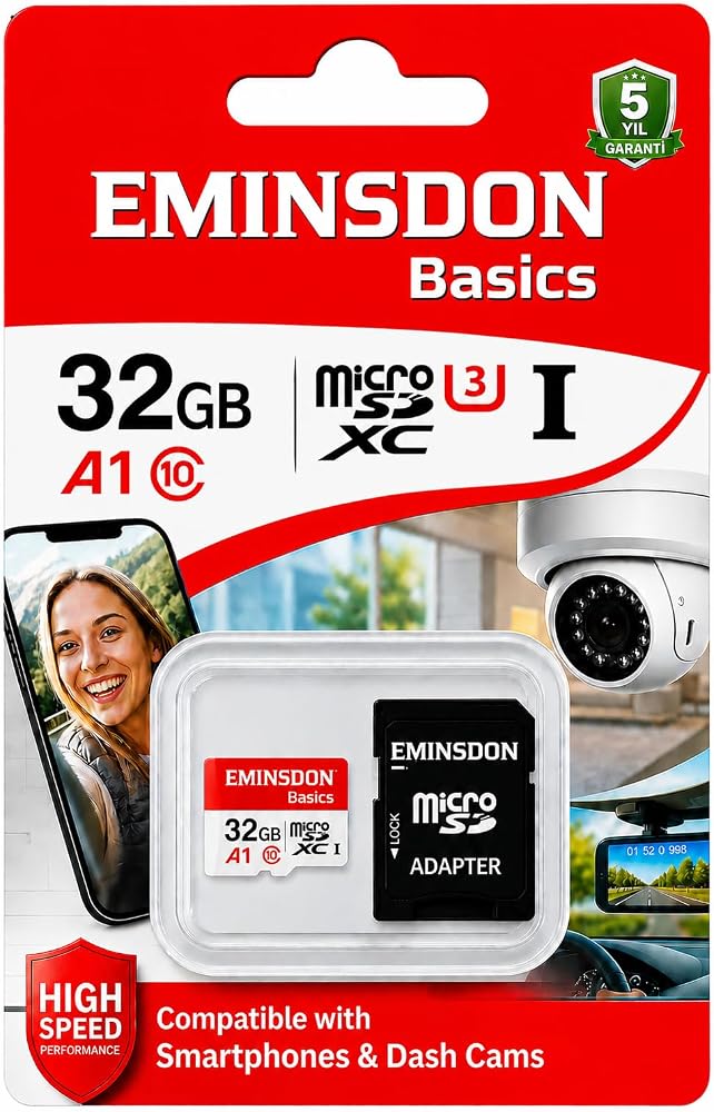 32GB Hafıza Kartı Mini Kamera Ev Araç Güvelik Kamerası Uyumlu Telefon Micro SD Class10