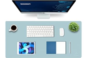 K KNODEL Duży podkład pod biurko, podkładka biurowa, podkład pod laptop dla biurka, ochraniacz biurka, podkład na pulpicie, podkład do pisania na biurku, podkładka pod pisak (43x90cm, Jasno niebieski)