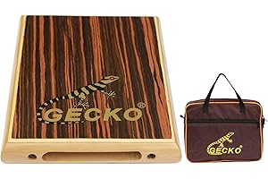 PARDUS GECKO Travel Cajon Drum - Wooden Percussion Box with Adjustable Strings & Carrying Bag