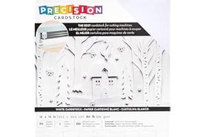 American Crafts AC354131 CARDSTOCK Pack 12X12, Blanco/Texturizado, talla única