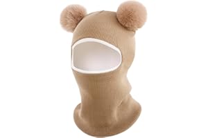 AYPOW Cappello Passamontagna Invernale Caldo per Bambini da 0.5 a 6 Anni, Set Berretto Sciarpa Maglia Termica Antivento Multifunzione per Bambine Bambini Neonati, Cappuccio Berretti Sciarpa Cappuccio