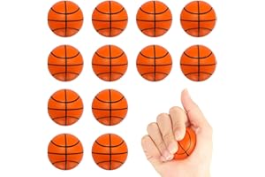 Wekuw 12pcs palla antistress Mini Pallone da pallacanestro,pallacanestro per Bambini Gioco di attività all'Aperto,Mini Palloni Sportivi Palline Antistress in PU Palloni per Interni Esterni Feste