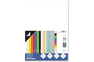Kangaro - Tonpapier Weiß DIN A4-160g/m² FSC mix – 50 pack - Briefpapier Bastelpapier DIY