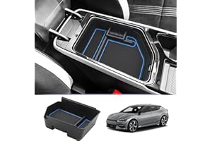 LUWU Compatible with Kia EV6 GT Line 2021-2024 2025 Centre Console Storage Box UK Car Armrest Organiser Tray Glove Box with Non-Slip Mat Kia EV6 Interior Accessories (Blue)