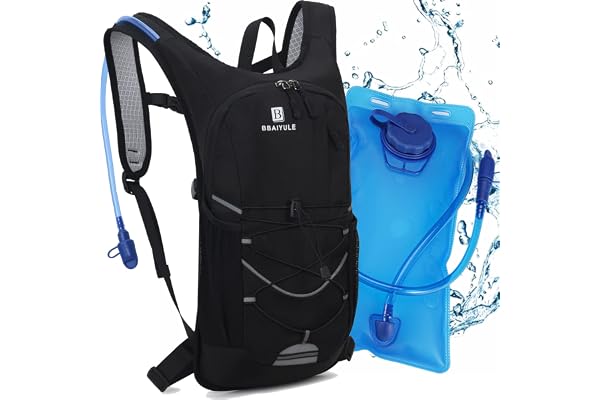 BBAIYULE® Sac à dos d'hydratation avec vessie d'hydratation 2L, sans BPA | Sac à dos d'eau avec vessie | Sac à dos de sport pour hommes et femmes pour la course à pied, le cyclisme, le ski, la randonnée, l'escalade et le camping.