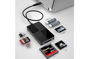 YEEMIE USB C USB3.0 Multi Card Reader Hub, 8-in-1 CF/SD/TF/XD/MS Scheda di Memoria Adattatore 5Gbps con Extra 3 porte USB, per SD SDXC SDHC CF CFI TF Micro SD Micro SDXC SDHC MS MMC UHS USB Stick