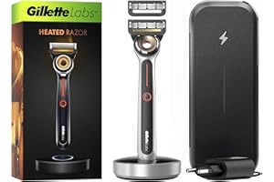 Gillette Labs Heated Men's Razor, Electric Razor with Travel Kit, 1 Razor Blade Refill, FlexDisc Technology, 100% Waterproof, Gifts for Men