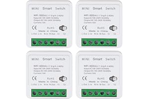 BKIYOUGO WiFi Smart Switch Light Switch, Works with Amazon Alexa/Google Home, APP Remote Control, Voice Control, DIY Mode, Timer Function, LAN Control, No Hub Required, 2 Way 16A(4 Pack)