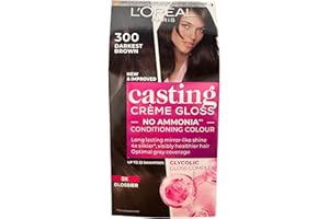 L'Oréal Paris Casting Crème Gloss Hair Color With Glycolic Gloss Complex | 5X Glossier Hair Color | Shade 300 - Darkest Brown | 60g + 40ml + 60g