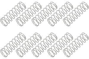 PATIKIL Compression Spring, 0.4mm Wire Dia x 5mm OD x 15mm L, 10 Pcs 304 Stainless Steel Mechanical Extension Small Springs Pen Springs Assortment Kit for Shop and Home Repairs