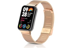 KeeFos Pasek do Xiaomi Mi 8 Pro / Smart Band 8 Pro / Xiaomi Redmi Watch 4, tkanina siateczkowa ze stali nierdzewnej, metalowy pasek do zegarka, zapasowy pasek do Xiaomi Mi 8 Pro / Redmi Watch 4