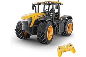 fisca RC Truck Ackerschlepper 2.4G Ferngesteuertes Baufahrzeug 1:16 Hochsimulierter RC Traktor im Maßstab 1:16 mit Licht- und Soundfunktion inkl. Akku und Fernbedienung, grün