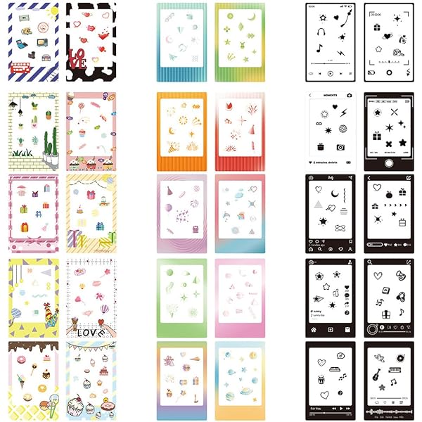 60 Autocollants Bordures Photo Colorés – Compatibles Fujifilm Instax Mini, Décorez Vos Instantanés Sans Trace De Colle