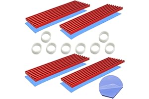 CTRICALVER 4 Pack M.2 SSD Heatsink, 70x22x3mm Aluminum Heat Sink, with Silicone Thermal Pads for M.2 2280 SSD (Red)