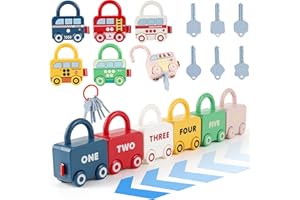 Victse klucze i zamki dla dzieci, zabawki samochodowe Montessori, zabawki samochodowe dla dzieci z kluczem blokady, 2, 3, 4 5 lat, zabawki edukacyjne Montessori, zabawka motoryczna zajęta deska