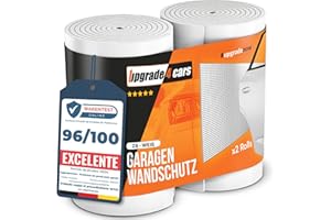 Upgrade4cars Protector Pared Garaje Blanco |2 x Protectores Puertas Panel Columnas | Paragolpes para Garajes | Protección Pilares Parking