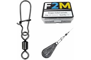 F2M - Emerillons agrafes pour montages de pêche - Boites d'émerillons Attache Rapide pour plombs, leurres, Bas de Lignes, empiles - Emerillon Acier Inoxydable pêche mer Surf toc leurres