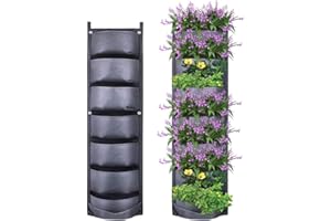 Yuccer Jardinera Vertical 7 Bolsillo Jardín Vertical para Plantas Macetero de Pared para Decoración de Interiores o al Exterior (Negro)