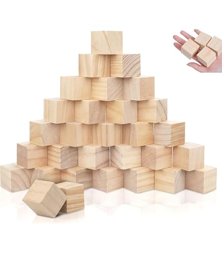 30 Stück Bastelwürfel Aus Holz – 3x3 Cm, Blank, Aus Kiefer, Für Bemalen, Schnitzen, DIY