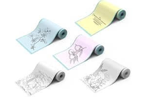 Lovcoyo 5 Rouleaux de Papier d'Imprimante Mini Autocollant d'Imprimante Papier Thermique 57 * 25 mm Mini Imprimante Instantanée Mobile sans Fil