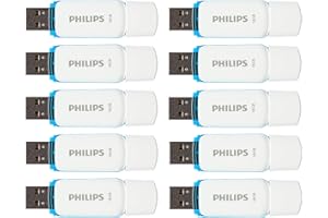 Philips Snow Edition 2.0 USB-Flash-Laufwerk USB-Stick 10x 16GB für PC, Laptop, Computer Data Storage, Lesegeschwindigkeit bis zu 21 MB/s