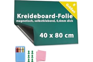 ‎DYNAMIC-WAVE Dynamic-Wave 40 x 80 cm Whiteboard Kreideboard Folie selbstklebend magnetisch Rolle klein, grün, Magnetfolie, magnetmatte, stark, abwischbare Magnet-Tafel mit Zubehör
