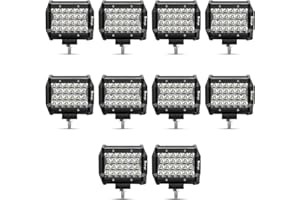 Safego Faro da Lavoro, 4" 72W Faretto Faro LED 6000LM Spot Luci da Lavoro a LED Proiettore Fendinebbia Luci Off Road Impermeabile IP67 per Trattori Auto SUV ATV Camion Barca Spotlight 12V 24V, 10PCS