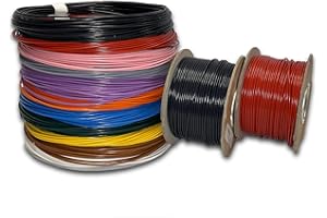 MKGT 12V 24V Single Core Automotive 1.0mm² 2.0mm² Stranded Copper Cable Thin Wall Wire 16.5/25 Amps (RED 1.0mm², 10M Coil)