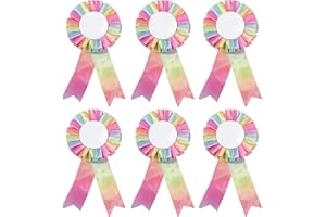 TENGEE 6 Stück Turnierschleifen,Turnierschleife Pferd,Turnierschleifen Pferde Set,Hobby Horse Rosettes For Winner,Geeignet für Reitsportveranstaltungen, Sportliche Aktivitäten, Talentshows im Klassenzimmer