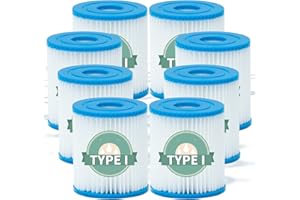 SHUAIG Type I Pool Filters Cartridges for Bestway 58381,Replacement Easy Filter Cartridge,Swimming Inflatable Pool Filter,Reusable Hot Tub Filter Cartridge for Tube Pool Cleaning (8pcs)
