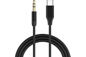 USB C to 3.5mm Audio Aux Jack Cable (3.3ft), Type C to 3.5mm Headphone Car Stereo Cord for iPhone 16 Pro Max 15 Pro Max, Samsung Galaxy S24 S23 S22 S21 Note 20, Pixel 4 5 XL, iPad Pro (Black)