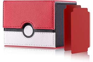 JoyHood Deck Box Kompatibel mit PTCG Karten, Sammelkarten Box Kartenbox für 110 TCG Karten, Inklusive 2 Premium Kartentrenner (Rot-Horizontal)
