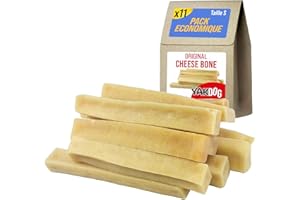 YAKDOG - Bâtonnets Fromage pour Chien - Friandises à Mâcher Longue Durée - 100% Naturel - Traditionnelle Himalaya - Fabriqué en Belgique - Taille S - Grand Format (Lot de 11)