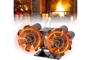 Dreamhigh Ventilador de estufa con hojas, ventilador de chimenea