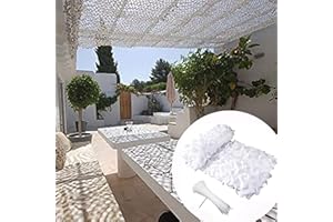 YZJL Rete Mimetica Bianca Rete per Protezione Solare 210D per Decorazione per Feste a Tema, Tenda per Riparo, 2x3 m 3x4 m 6x8 m Accessori per Mimetica Telo ombreggiante(Size:5 * 10m/16 * 33ft)