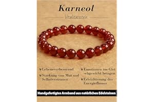 Landorilo Handmade Echte Naturstein Perlen Heilsteine Armband, Damen Herren Chakren Perlenarmband, 8MM Runde Edelstein Yoga Armbänder,Inklusive Ersatzperlen