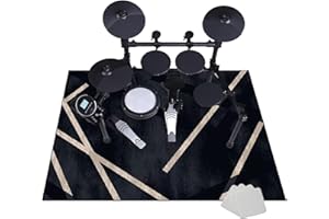 JaevKwzy Tapis Insonorisé pour Kits de Batterie électronique | Tapis Batterie Tapis de Tambour | Tapis de Batterie pour Grosse Caisse Claire | Tapis de Batterie Non Glissants 120 x 100 cm