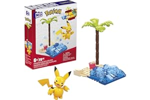 MATTEL MEGA Pokémon Divertimento in Spiaggia - Set di costruzioni con 79 mattoncini e pezzi compatibili da collegare ad altri mondi, Giocattolo e regalo per Bambini 7+ Anni, HDL76