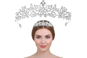 TIESOME Strass Kristall Tiara,Diadem Hochzeit Krone Stirnband Frauen Elegante Krone Braut Stirnbänder für Hochzeit Abschlussball Geburtstagsfeier Braut Haarschmuck Geschenk