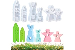 ‎LYLIDIA LYLIDIA 6 Stücke Silikonformen Gießformen Ostern Silikonform Haus Gießform Hase 3D Silikonform Ostern Hase Gipsformen zum Gießen Seifenformen Handwerk