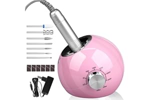 Torno para Uñas Profesional 35000 RPM, AZ GOGO Torno para Uñas de Gel y Acrílico, Lima Eléctrica para Uñas con 7 Brocas, Velocidad Ajustable, Set de Manicura y Pedicura Eléctrico para Salón DIY