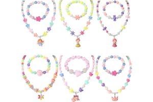 Pinkgarden 12 Piezas Collar de Cuentas de Unicornio para Niñas, Bolsas de Favores de Fiesta de Unicornio Joyería de Vestir para Niñas Pequeñas